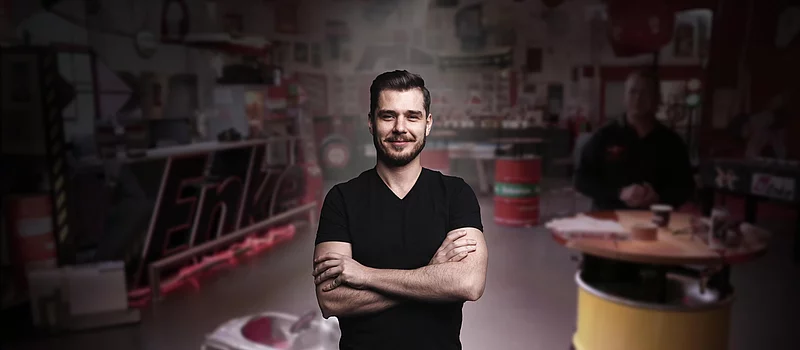 A man is standing in the Enke Training Centre