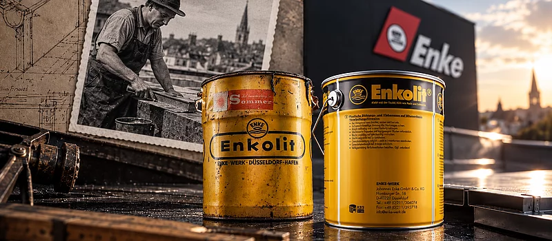Historischer und aktueller Enkolit Gebindeeimer von Enke