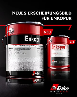 Neues und altes Enkopur Gebinde im Vergleich