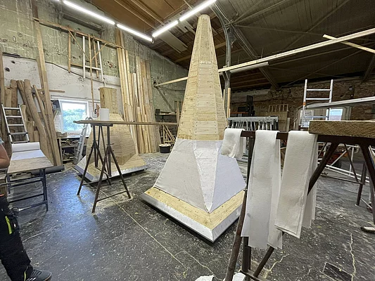 Holzrohlinge für den Spielplatzbau