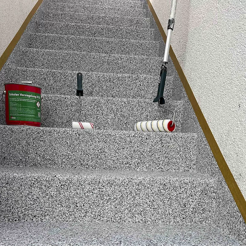 fertige Treppe mit Enkolan bearbeitet