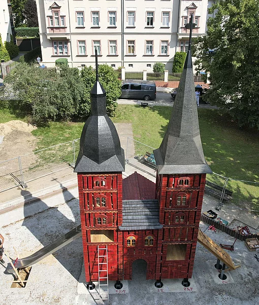 Fertige Klosterabbildung auf dem Spielplatz